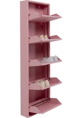 KARE DESIGN Caruso 5 skoskab, m. 5 lger - lyserd stl (H:173)