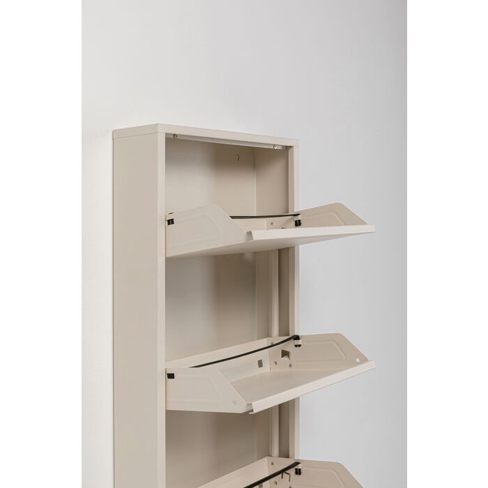 KARE DESIGN Caruso 5 skoskab, m. 5 lger - creme stl (H:173)