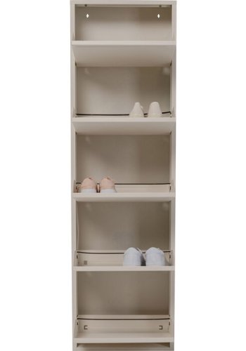 KARE DESIGN Caruso 5 skoskab, m. 5 lger - creme stl (H:173)