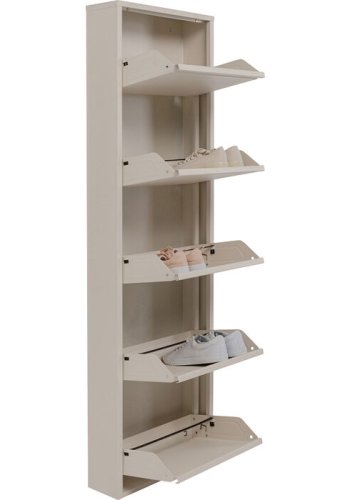 KARE DESIGN Caruso 5 skoskab, m. 5 lger - creme stl (H:173)