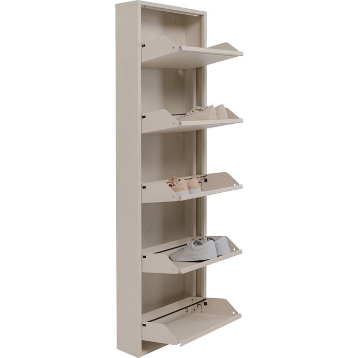 KARE DESIGN Caruso 5 skoskab, m. 5 lger - creme stl (H:173)