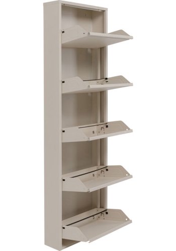 KARE DESIGN Caruso 5 skoskab, m. 5 lger - creme stl (H:173)