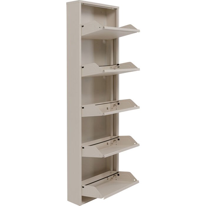 KARE DESIGN Caruso 5 skoskab, m. 5 lger - creme stl (H:173)