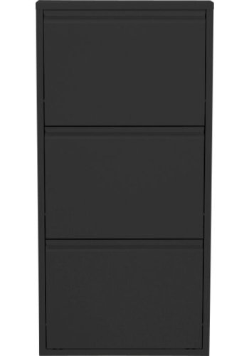 KARE DESIGN Caruso 3 skoskab, m. 3 lger - sort stl (H:104)