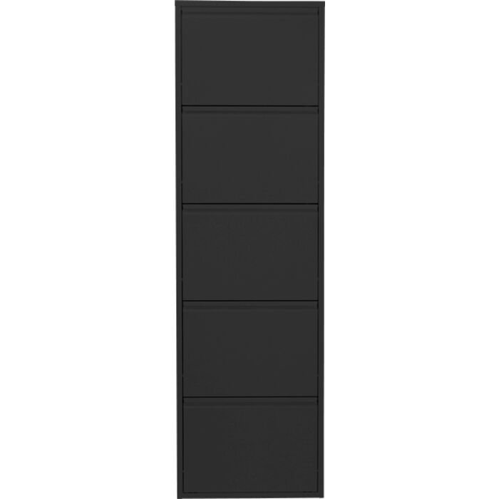 KARE DESIGN Caruso 5 skoskab, m. 5 lger - sort stl (H:173)