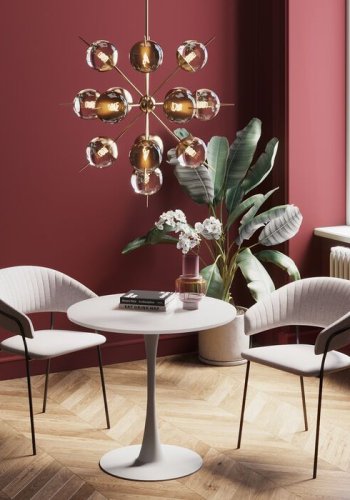 KARE DESIGN Schickeria spisebord, rund - hvid MDF og hvid stl (80)