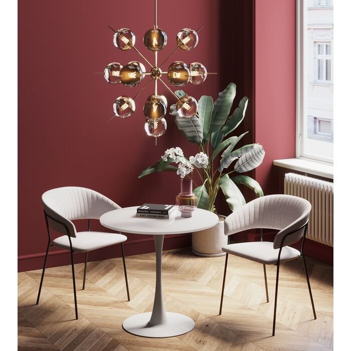 KARE DESIGN Schickeria spisebord, rund - hvid MDF og hvid stl (80)