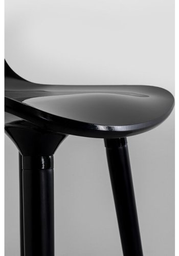 KARE DESIGN York Counter barstol,  m rygln og fodsttte - sort ABS plast og sort stl