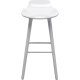 KARE DESIGN York Counter barstol, m rygln og fodsttte - hvid ABS plast og hvid stl