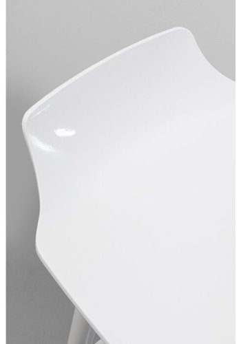 KARE DESIGN York Counter barstol, m rygln og fodsttte - hvid ABS plast og hvid stl