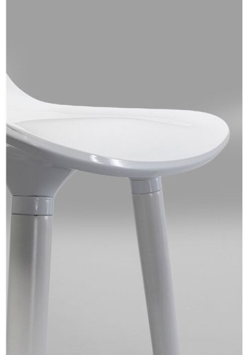 KARE DESIGN York Counter barstol, m rygln og fodsttte - hvid ABS plast og hvid stl