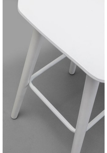 KARE DESIGN York Counter barstol, m rygln og fodsttte - hvid ABS plast og hvid stl