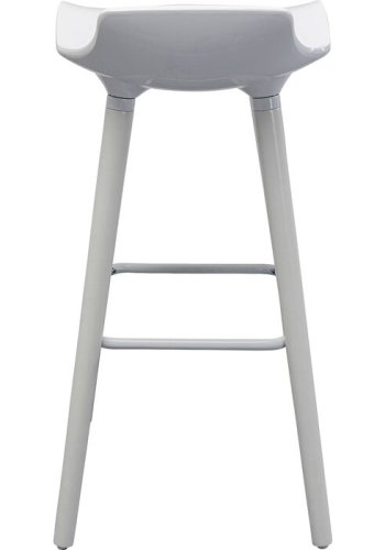 KARE DESIGN York Counter barstol, m rygln og fodsttte - hvid ABS plast og hvid stl