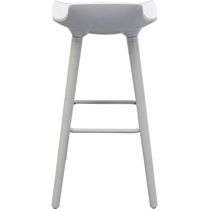 KARE DESIGN York Counter barstol, m rygln og fodsttte - hvid ABS plast og hvid stl
