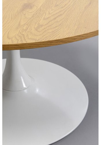 KARE DESIGN Schickeria sofabord, rund - egefarvet laminat og hvid stl (80)