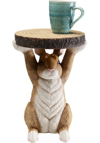 KARE DESIGN Animal Rabbit sidebord, rund - multifarvet polyresin (32)