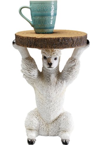 KARE DESIGN Animal Lama sidebord, rund - multifarvet polyresin (32)