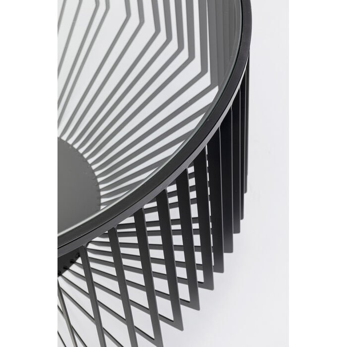 KARE DESIGN Corinne sofabord, rund - klar glas og sort stl (80)