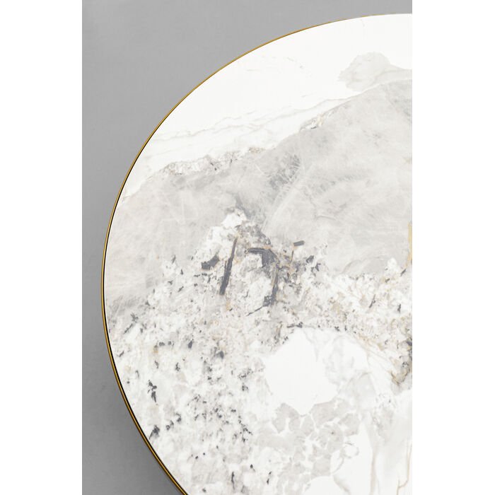 KARE DESIGN Cono sofabord, rund - hvid/gr stentj, brun repapir og guld stl (70)