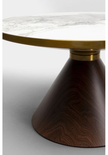 KARE DESIGN Cono sofabord, rund - hvid/gr stentj, brun repapir og guld stl (70)