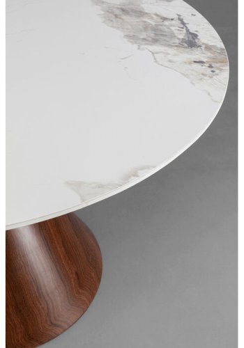 KARE DESIGN Cono spisebord, rund - hvid/gr stentj, brun repapir og guld stl (120)