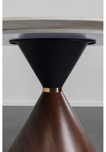 KARE DESIGN Cono spisebord, rund - hvid/gr stentj, brun repapir og guld stl (120)