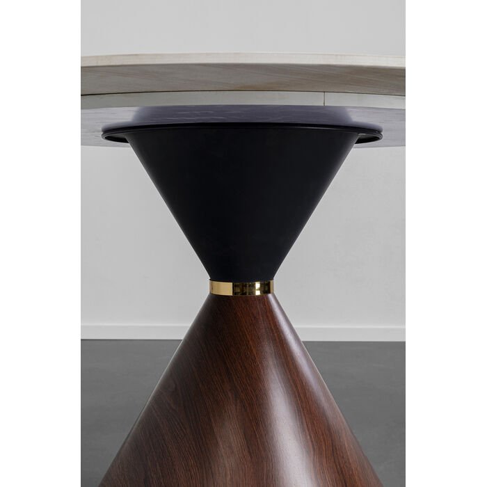 KARE DESIGN Cono spisebord, rund - hvid/gr stentj, brun repapir og guld stl (120)