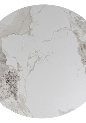 KARE DESIGN Cono spisebord, rund - hvid/gr stentj, brun repapir og guld stl (120)