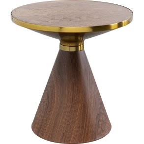 KARE DESIGN Cono sofabord, rund - valnddefarvet finér, brun repapir og guld stl (50)