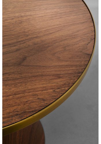 KARE DESIGN Cono sofabord, rund - valnddefarvet finér, brun repapir og guld stl (50)