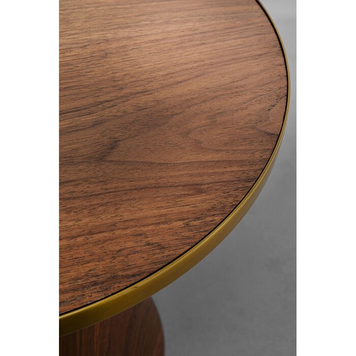 KARE DESIGN Cono sofabord, rund - valnddefarvet finér, brun repapir og guld stl (50)