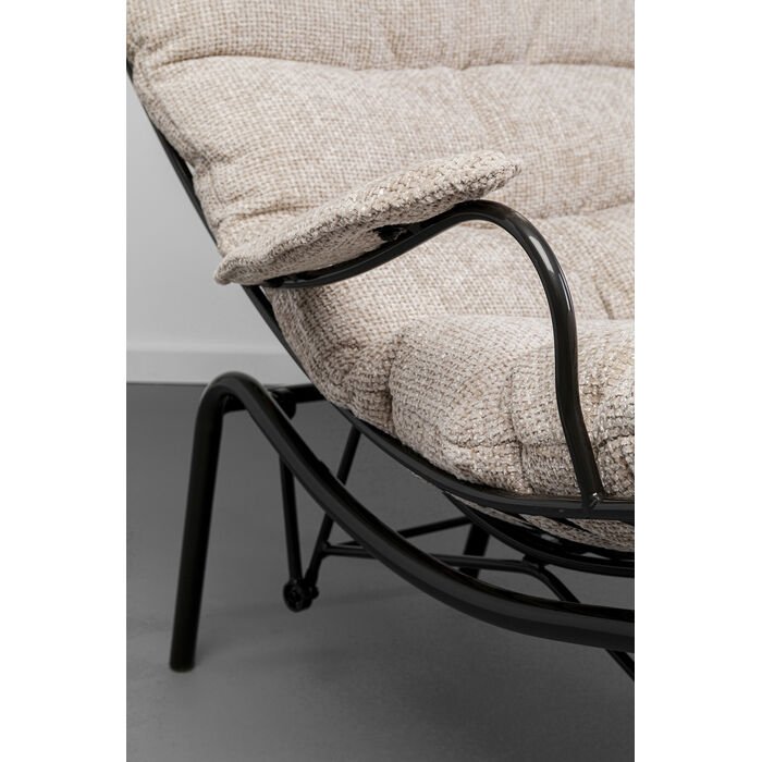 KARE DESIGN Vienna Swing gyngestol og skammel - beige polyester og stl
