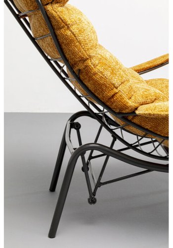 KARE DESIGN Vienna Swing gyngestol og skammel - gul polyester og stl