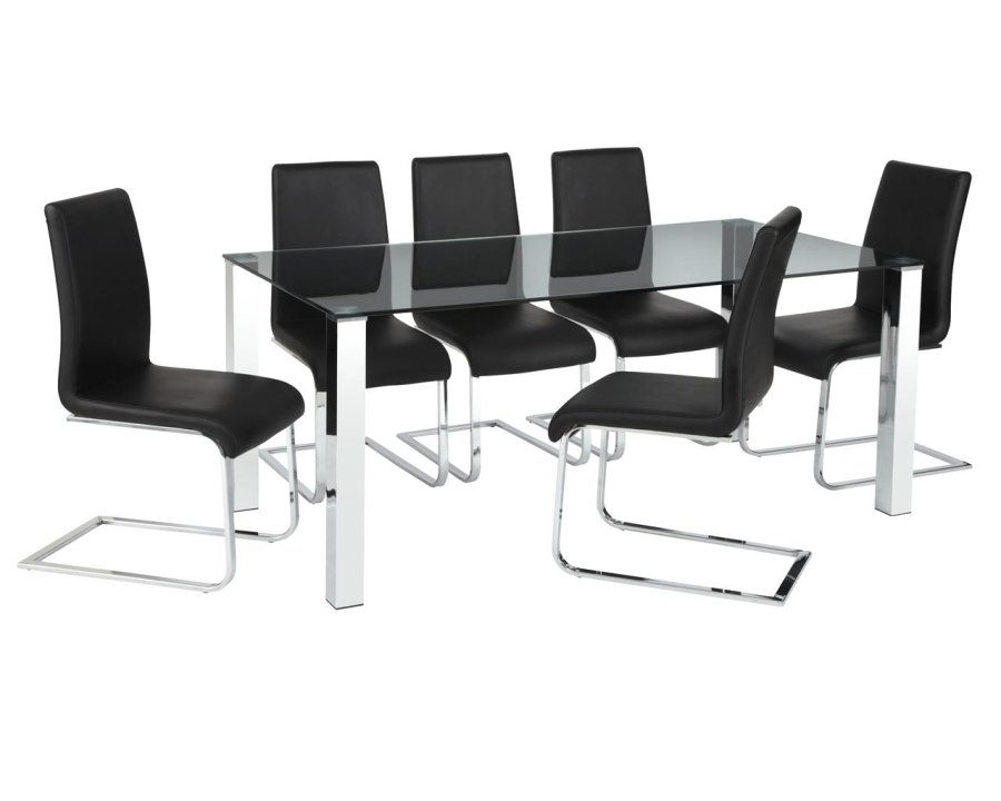 ACT NORDIC Kante Spisebord - Glasplade, glas, Rektangulr, (75x180x90)