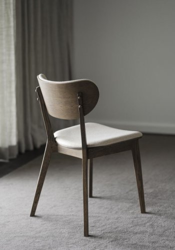 ROWICO Kato spisebordsstol - beige stof og brun eg