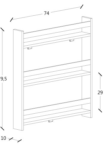 VCM NORDIC Kidos vghylde til brn, m. 3 bne rum - antracitgr tr