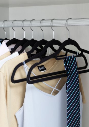 SONGMICS tjbjle, skridsikker, 2 hak, buksestang, 360 graders drejekrog - sort fljl (st med 50)