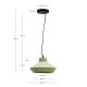 KAVE HOME Portol grn keramisk loftslampe