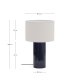 KAVE HOME Tonerisk keramisk bordlampe med bl finish og bomuld