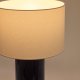 KAVE HOME Tonerisk keramisk bordlampe med bl finish og bomuld