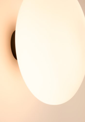 KAVE HOME Bamila vglampe i rget glas og sort metal 25cm