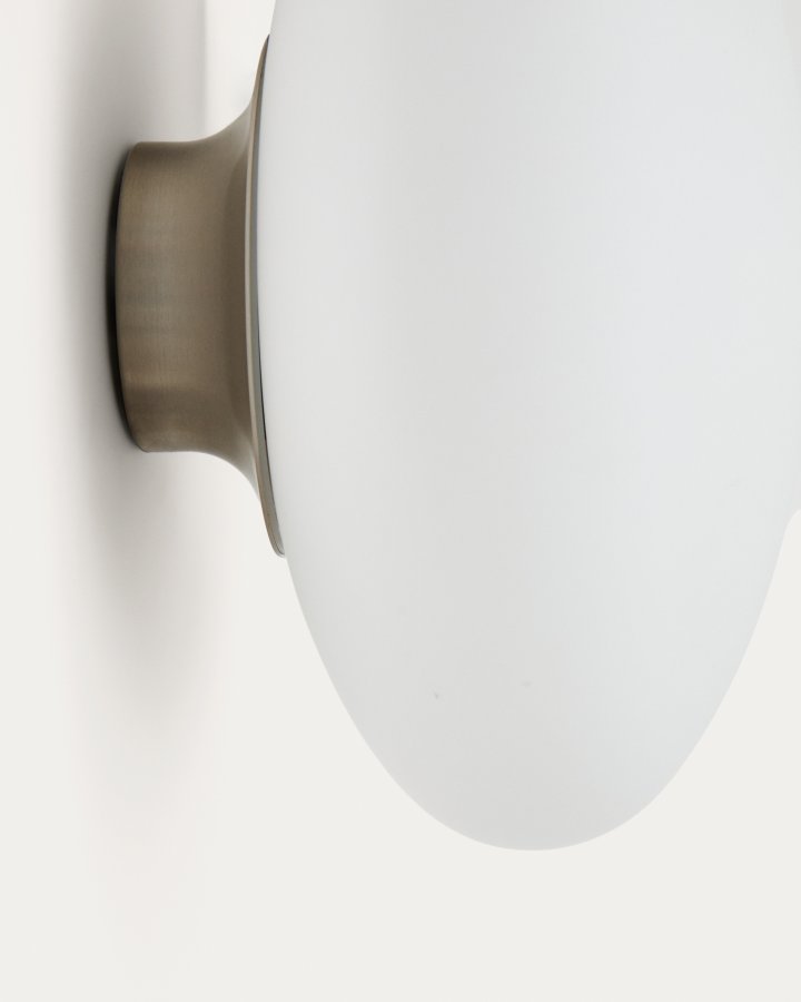 KAVE HOME Bamila rget glas og nikkel vglampe Ã˜25cm