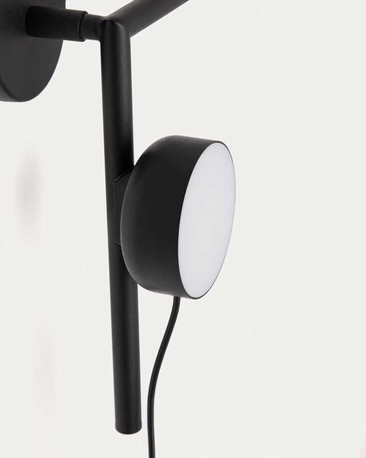 KAVE HOME Orey sort metal vgmonteret lysarmatur med multi-position spotlight