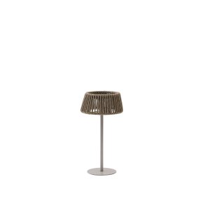 KAVE HOME Aldet udendrs solcelle bordlampe, brbar - gr tovsnor og aluminium