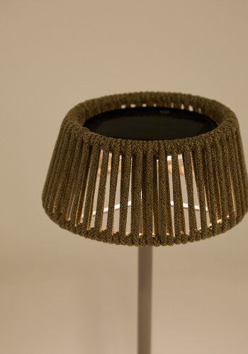 KAVE HOME Aldet udendrs solcelle bordlampe, brbar - gr tovsnor og aluminium