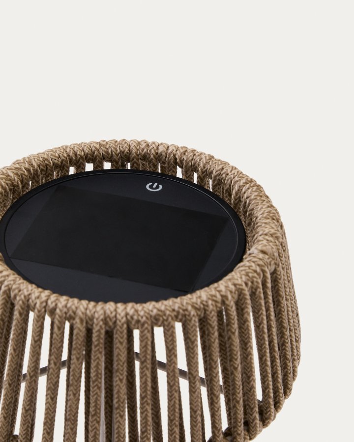 KAVE HOME Aldet udendrs solcelle bordlampe, brbar - gr tovsnor og aluminium