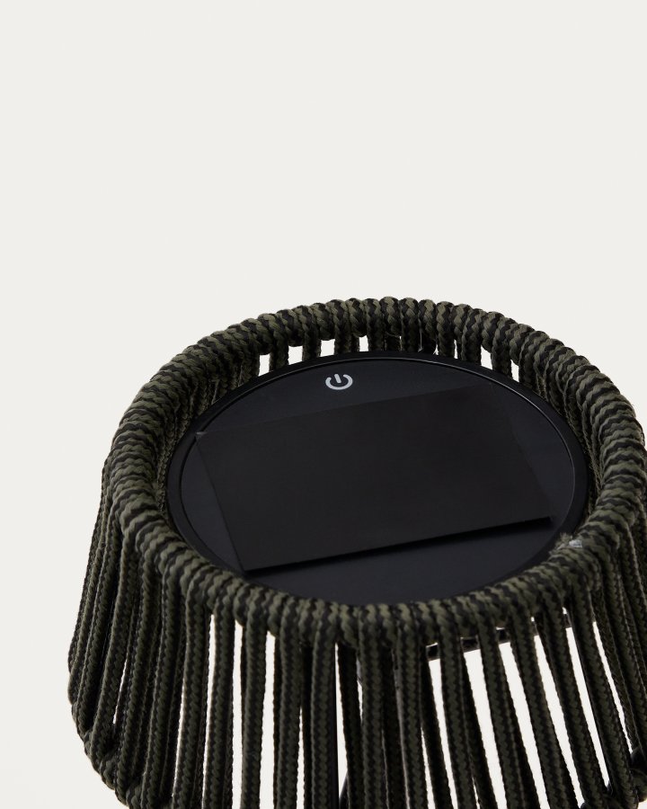 KAVE HOME Aldet udendrs solcelle bordlampe, brbar - grn tovsnor og aluminium