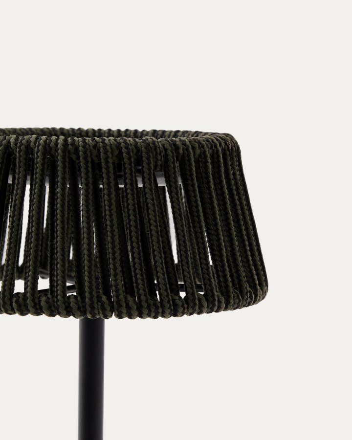 KAVE HOME Aldet udendrs solcelle bordlampe, brbar - grn tovsnor og aluminium