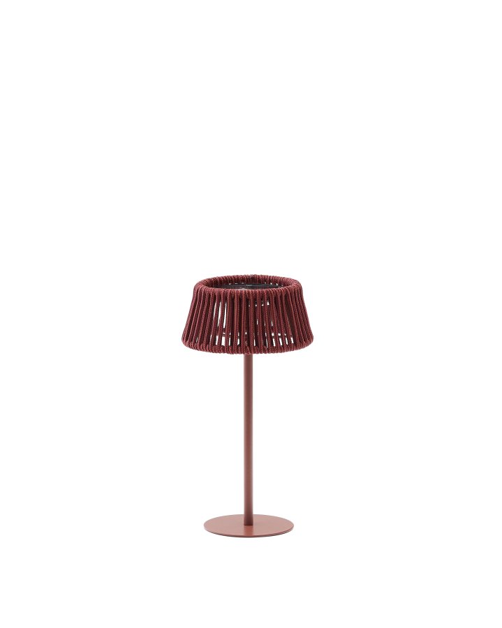 KAVE HOME Aldet udendrs solcelle bordlampe, brbar - terracotta tovsnor og aluminium