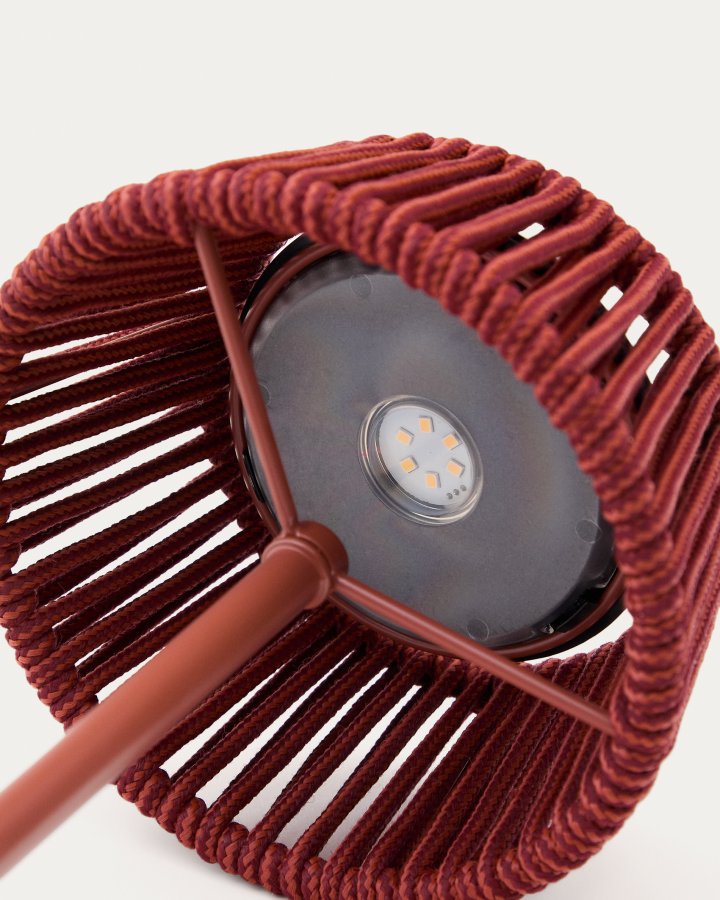 KAVE HOME Aldet udendrs solcelle bordlampe, brbar - terracotta tovsnor og aluminium